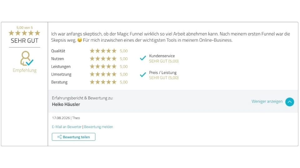 Proven Expert Bewertung Heiko Häusler
