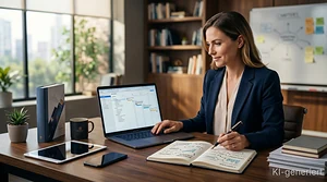 Unternehmer schreibt strategisch ein eigenes Buch als Business-Asset im Homeoffice