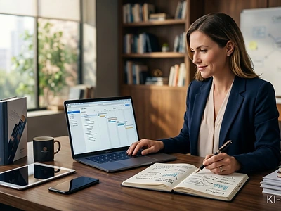 Unternehmer schreibt strategisch ein eigenes Buch als Business-Asset im Homeoffice