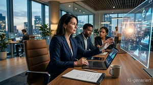 Führungskraft arbeitet fokussiert am Schreibtisch – Tiefenarbeit