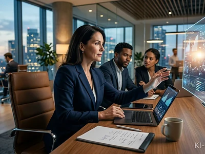 Führungskraft arbeitet fokussiert am Schreibtisch – Tiefenarbeit