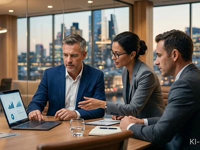 Führungskraft arbeitet konzentriert am Schreibtisch mit Fokus-Strategien