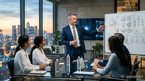 Führungskraft arbeitet konzentriert am Schreibtisch mit Fokus-Strategien