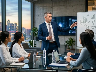 Führungskraft arbeitet konzentriert am Schreibtisch mit Fokus-Strategien
