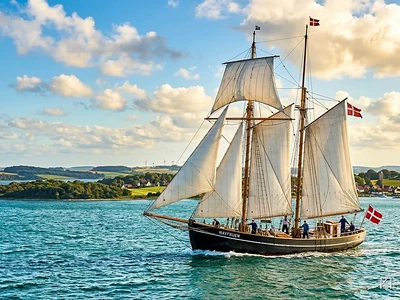 Traditionelles Segeln in der Dänischen Südsee auf Zweimaster, entspannter Törn