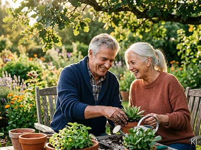 Älteres Paar mit seltener Krankheit, das mit Bewegung und gesunder Ernährung aktiv und selbstbestimmt lebt