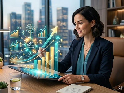 Frau visualisiert finanziellen Erfolg und transformiert ihr Money Mindset strategisch