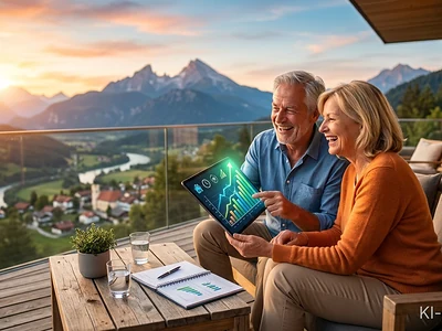 Junge Frau prüft ETF-Sparplan am Laptop, um ihre Rentenlücke clever zu schließen