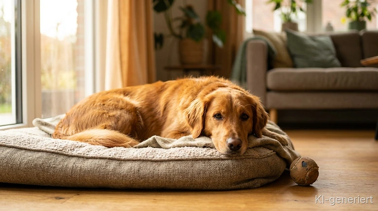 „Du beschäftigst deinen Hund immer mehr – aber er wird trotzdem nicht ruhiger? Genau darin könnte das Problem liegen.“ Skript: „Dauerndes Ballspielen, Training und Action können die Erwartung an immer neue Beschäftigung erhöhen. Neben Bewegung braucht dein Hund Schnüffelzeit, Ruhe und echte Erholung. Entspannung entsteht nicht immer von selbst, sondern muss im Alltag ebenfalls möglich sein.“ Relevante Stichwörter: Auslastung, Ruhe, Entspannung, Ballspiel, Erholung, Hundebeschäftigung.